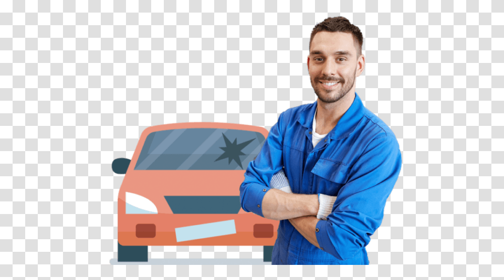 Happy Guy Broken Car 2 Cash For Junk Car, Person, Man, Transportation, Vehicle Transparent Png