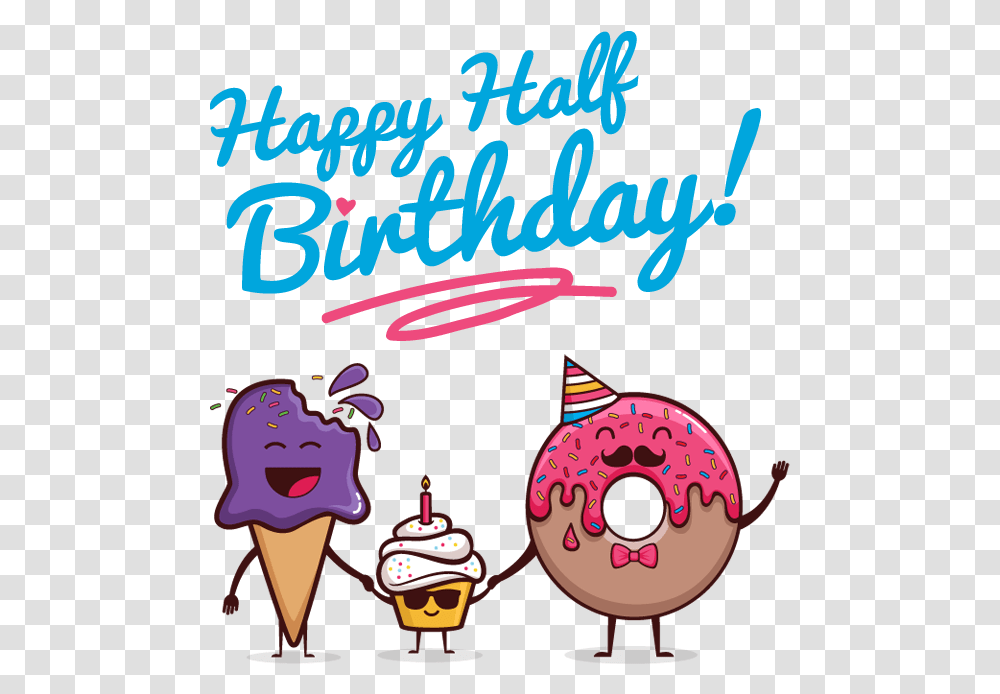 Happy Half Birthday Clipart, Poster, Advertisement, Flyer Transparent Png