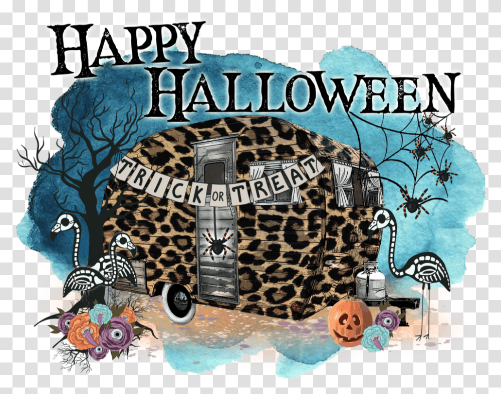 Happy Halloween 2 Image Leopard, Art, Mammal, Animal, Poster Transparent Png