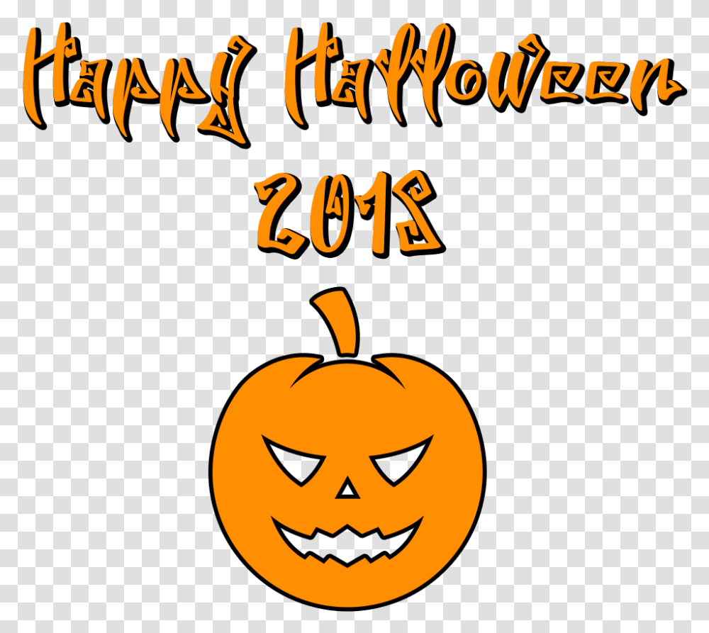 Happy Halloween 2018 Scary Font Round Pumpkin Pumpkin Happy Halloween, Plant, Vegetable, Food Transparent Png
