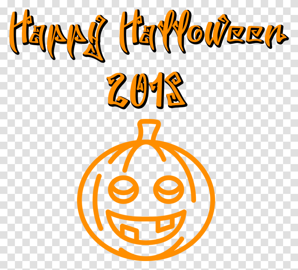 Happy Halloween 2018 Scary Font Smiling Pumpkin Scary Looking Pumpkin, Advertisement, Paper Transparent Png