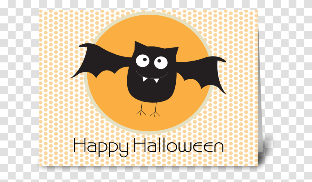 Happy Halloween Bat Greeting Card Happy Halloween Card Free, Animal, Bird, Cat, Pet Transparent Png