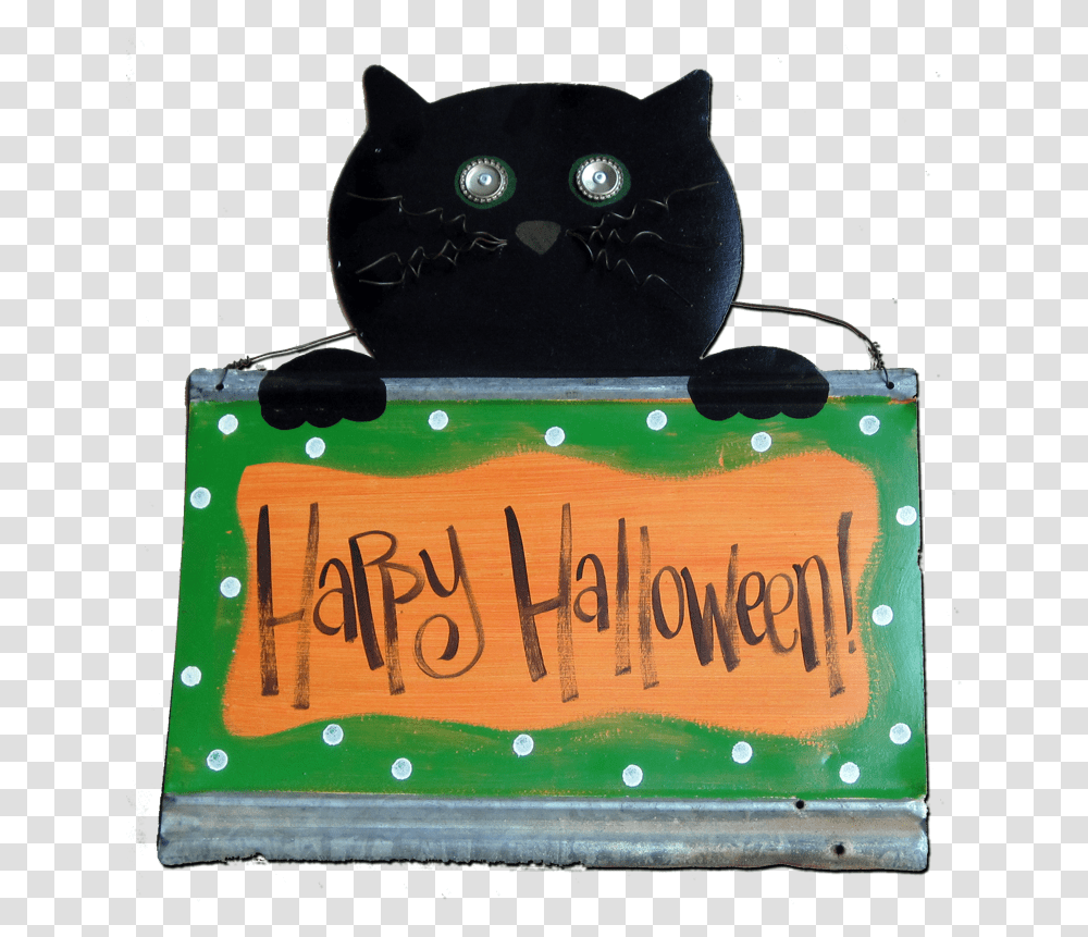 Happy Halloween Cat Blackwater Folk Art Black Cat, Pet, Mammal, Animal, Birthday Cake Transparent Png