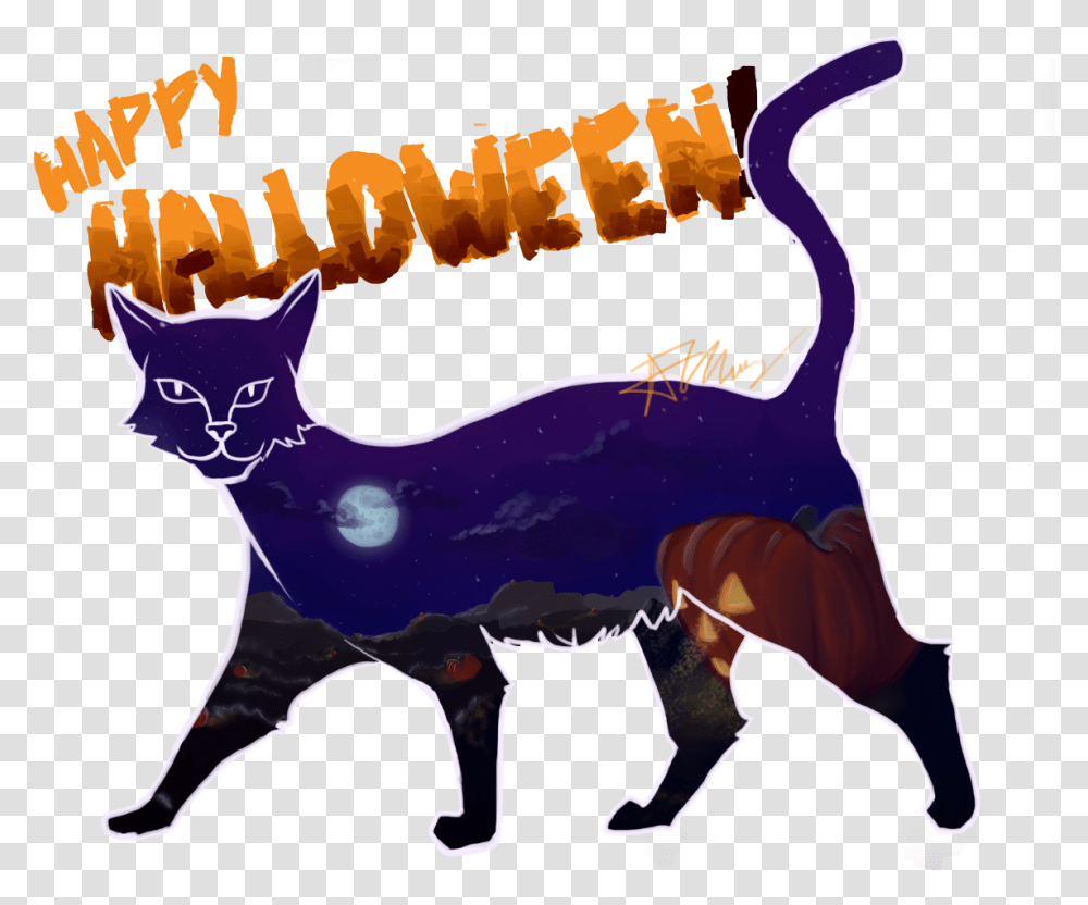 Happy Halloween Clipart Download Black Cat, Animal, Mammal, Wildlife, Fox Transparent Png
