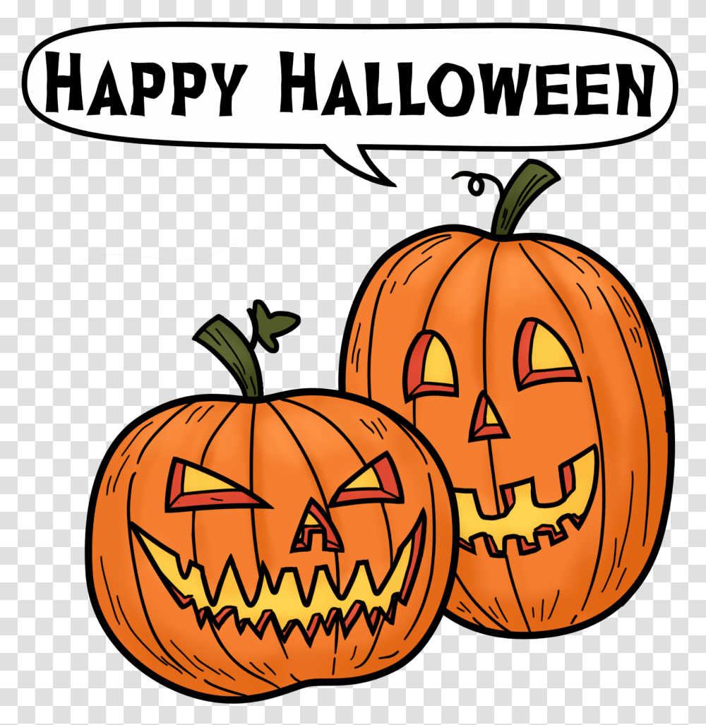 Happy Halloween Clipart Halloween, Pumpkin, Vegetable, Plant, Food Transparent Png