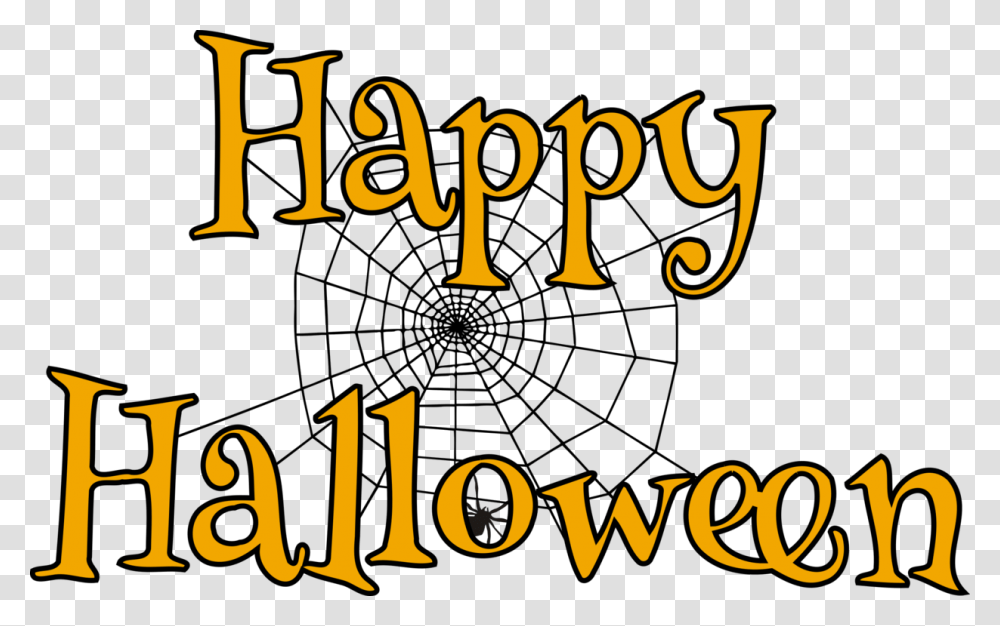 Happy Halloween Free Download Spider Web Clip Art, Text, Alphabet, Poster, Word Transparent Png