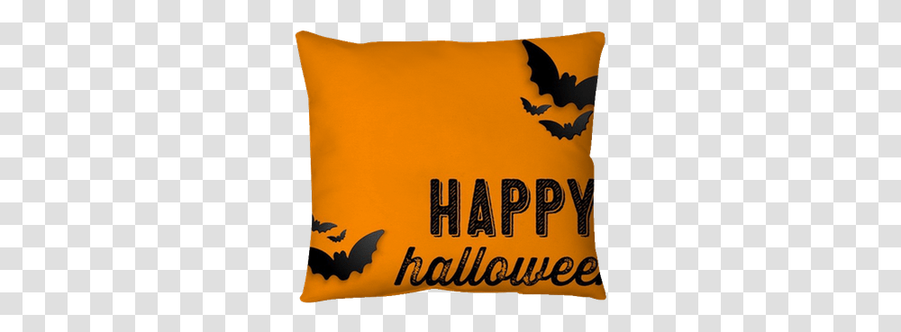 Happy Halloween Ghost Bat Icon Background Pillow Cover • Pixers We Live To Change Decorative, Cushion, Text, Label Transparent Png