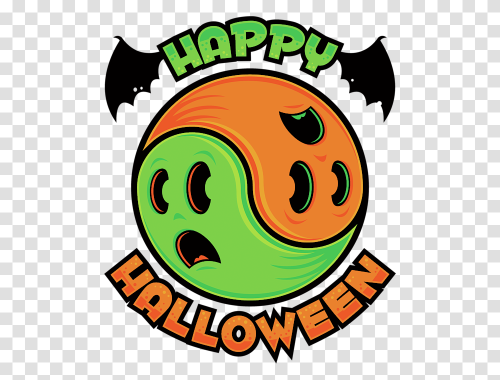 Happy Halloween Ghost Yin Yang, Poster, Advertisement, Logo Transparent Png