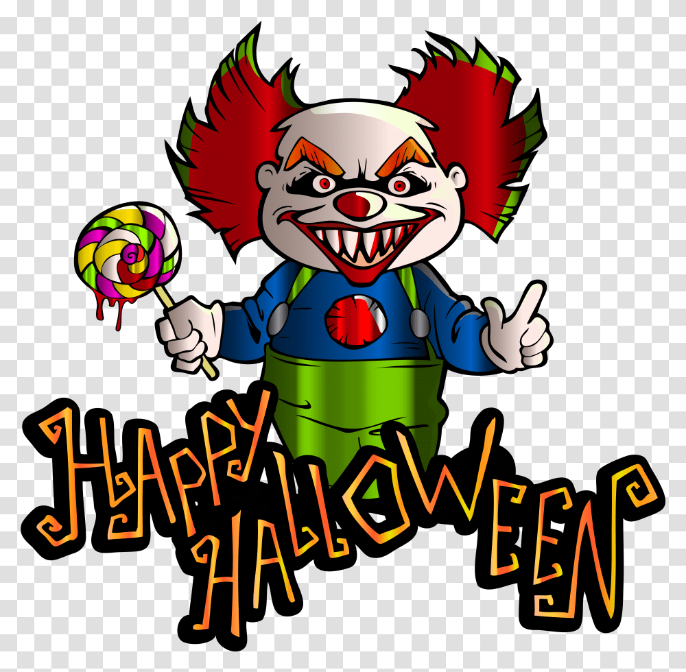 Happy Halloween Halloween Clown Clipart, Person, Human, Performer, Leisure Activities Transparent Png