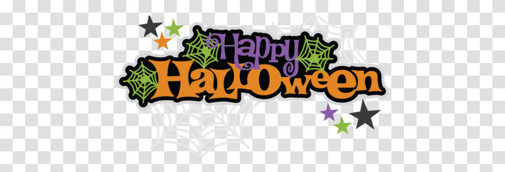 Happy Halloween Logo Image With Cute Happy Halloween, Text, Spider Web, Alphabet, Poster Transparent Png