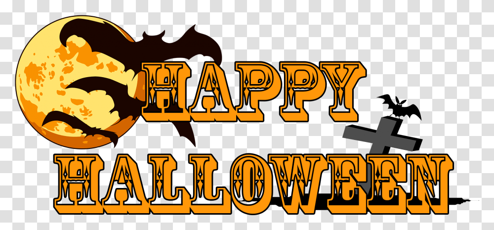 Happy Halloween Moon Bat Illustration, Alphabet, Pac Man Transparent Png