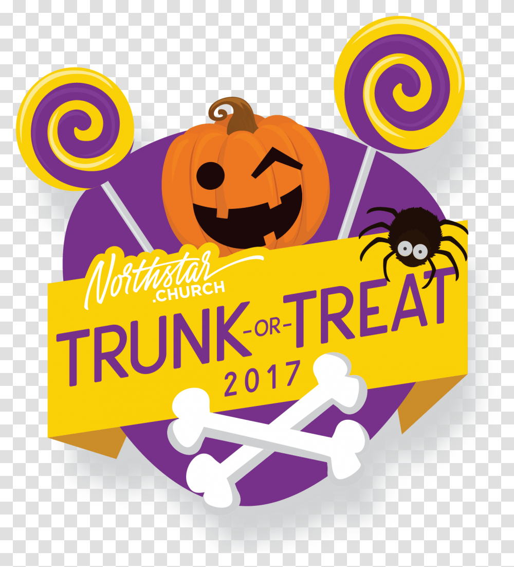 Happy Halloween Pumpkin Trunk Or Treat Logos, Food, Candy, Lollipop, Poster Transparent Png