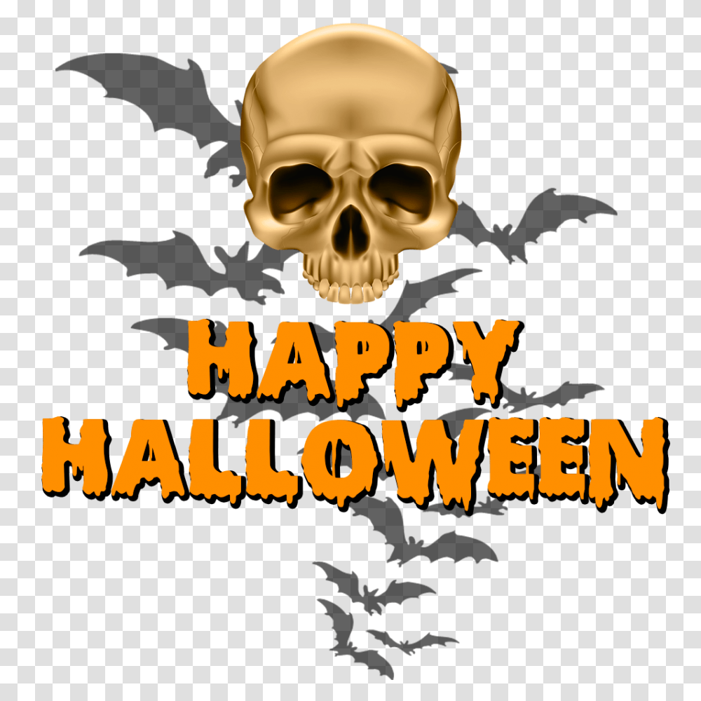 Happy Halloween Skull And Bats, Sunglasses, Poster, Vegetation Transparent Png