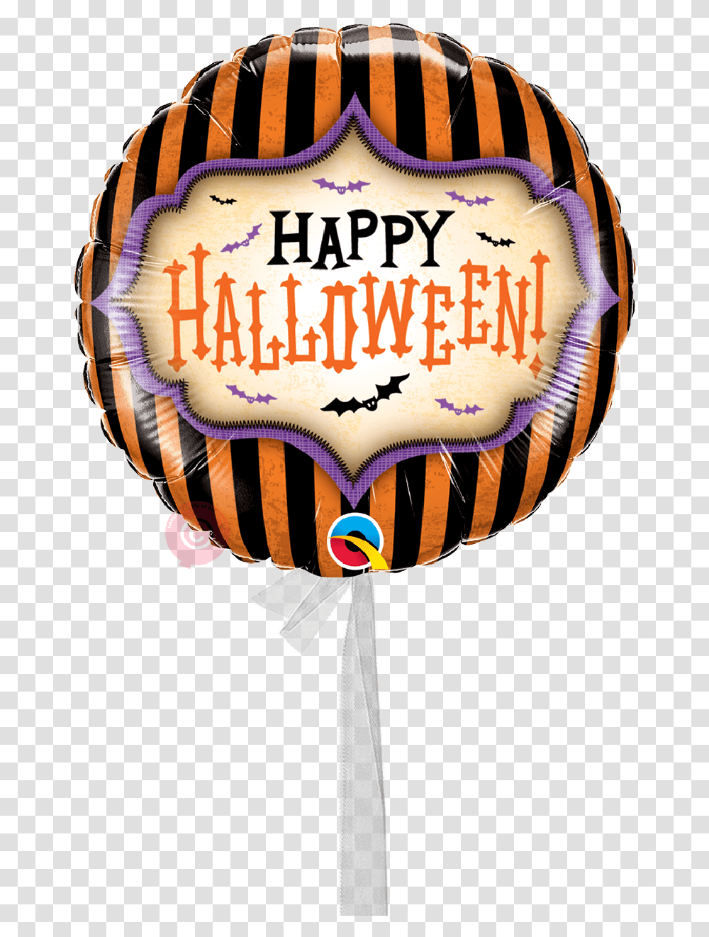 Happy Halloween Spooky Bats Single Balloons Halloween Balloons Qualatex 2018 Foil, Food, Cross, Birthday Cake Transparent Png