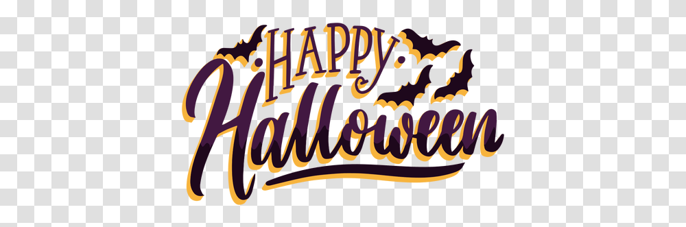 Happy Halloween Sticker Badge Calligraphy, Word, Text, Circus, Leisure Activities Transparent Png
