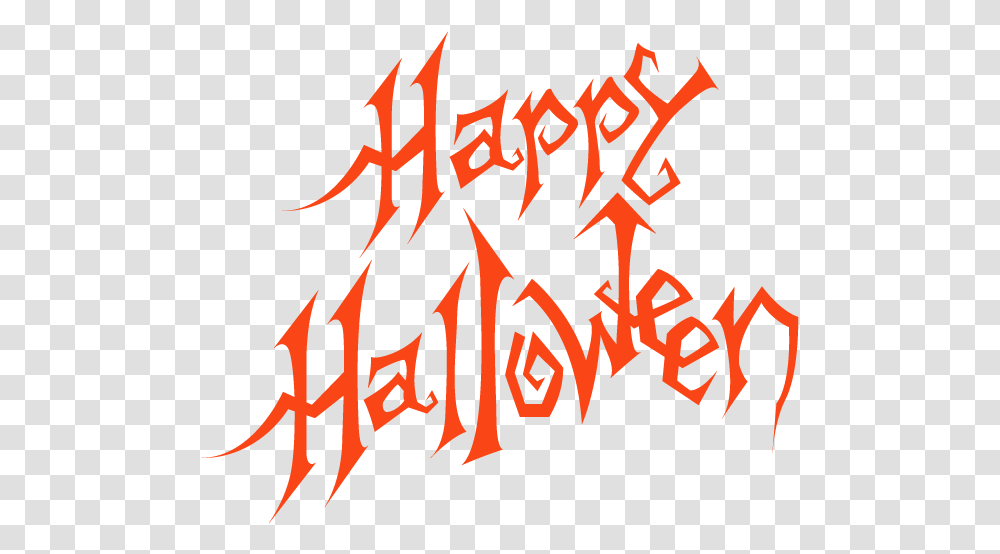 Happy Halloween Text, Calligraphy, Handwriting, Poster, Advertisement Transparent Png