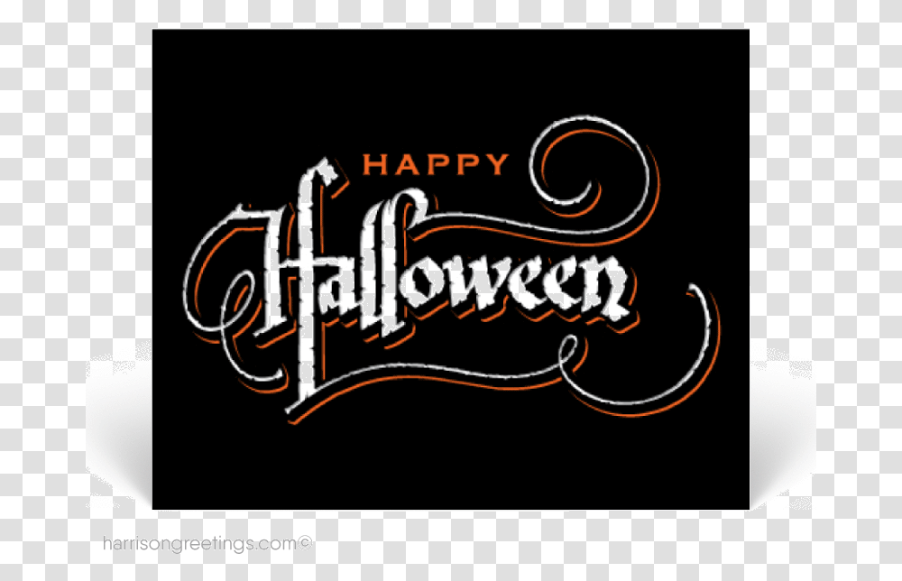 Happy Halloween Text Halloween Hand Lettering, Calligraphy, Handwriting, Label, Sticker Transparent Png