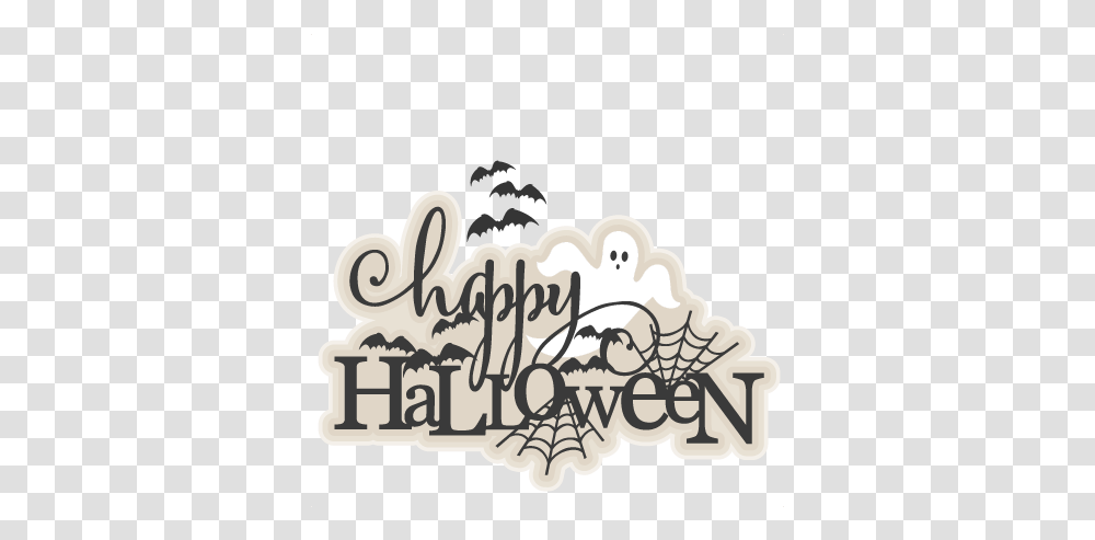Happy Halloween Title Svg Scrapbook Cut File Cute Clipart Cute Clipart Happy Halloween, Label, Text, Transportation, Sticker Transparent Png