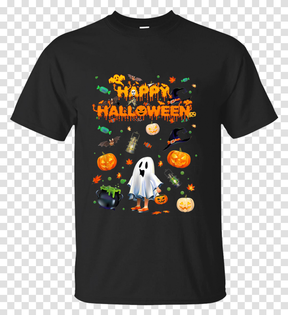 Happy Halloween Tshirt Scary Retro Ghost Candy Pumpkim Film By Kirk T Shirt, Apparel, T-Shirt, Plant Transparent Png