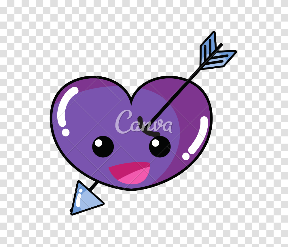 Happy Heart With Arrow Kawaii Character Transparent Png