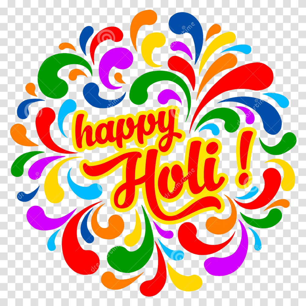 Happy Holi Colorful Festive Splash Indian Happy Holi, Graphics, Art, Text, Floral Design Transparent Png