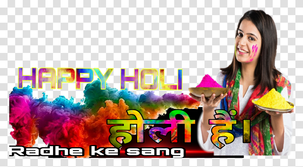 Happy Holi Girl, Person, Human, Hat Transparent Png