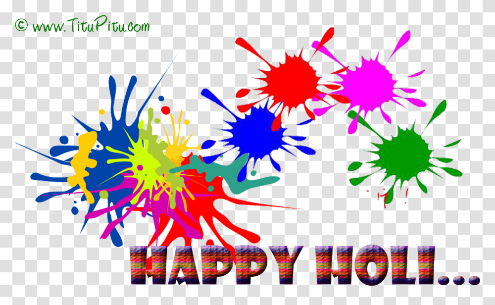 Happy Holi Text, Floral Design, Pattern Transparent Png