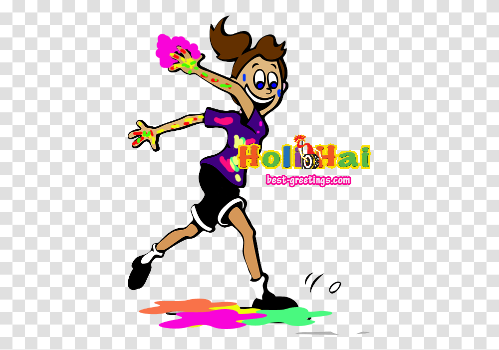 Happy Holi Wishes Cartoon Girl Soccer Player, Poster, Advertisement, Flyer, Paper Transparent Png