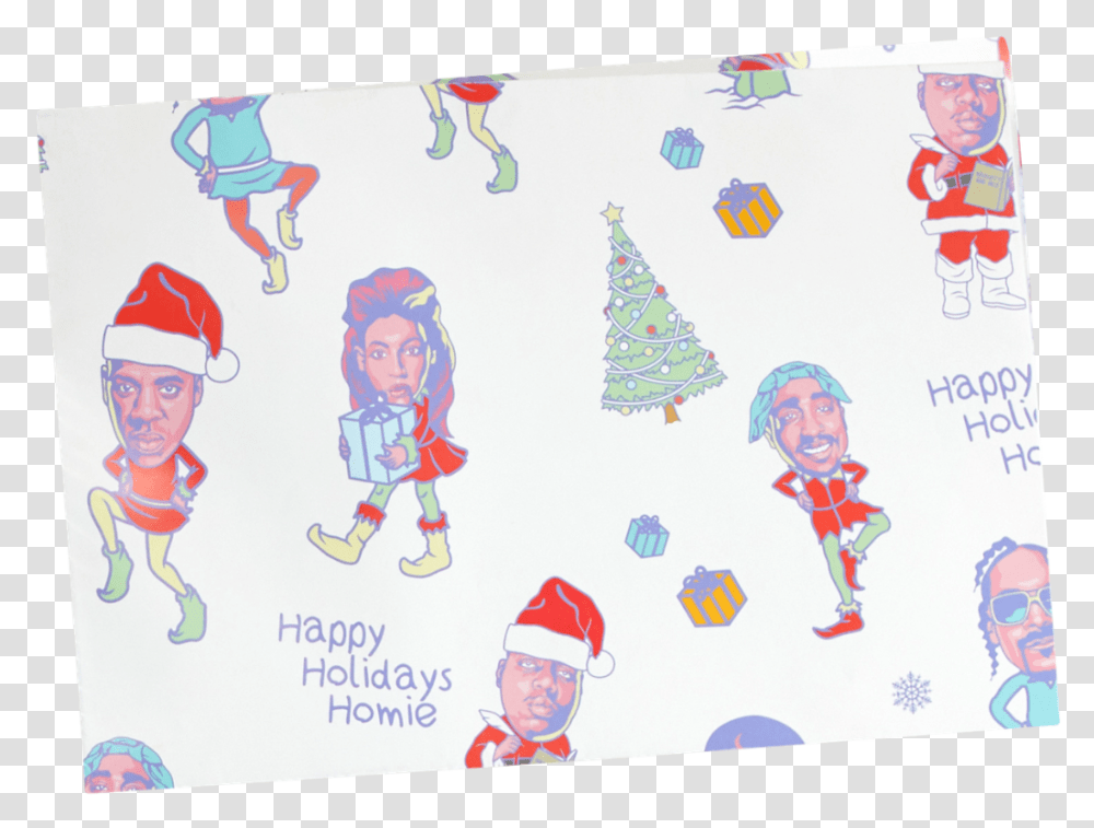 Happy Holiday Wrapping Paper Illustration, Person, Art, Drawing, Outdoors Transparent Png