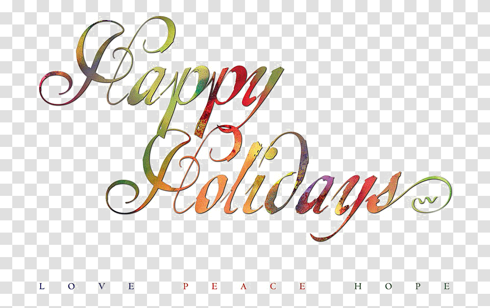 Happy Holidays Clipart Calligraphy, Poster, Advertisement, Alphabet Transparent Png