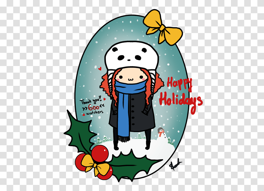 Happy Holidays Clipart Thank You Cartoon, Snowman, Outdoors, Nature Transparent Png