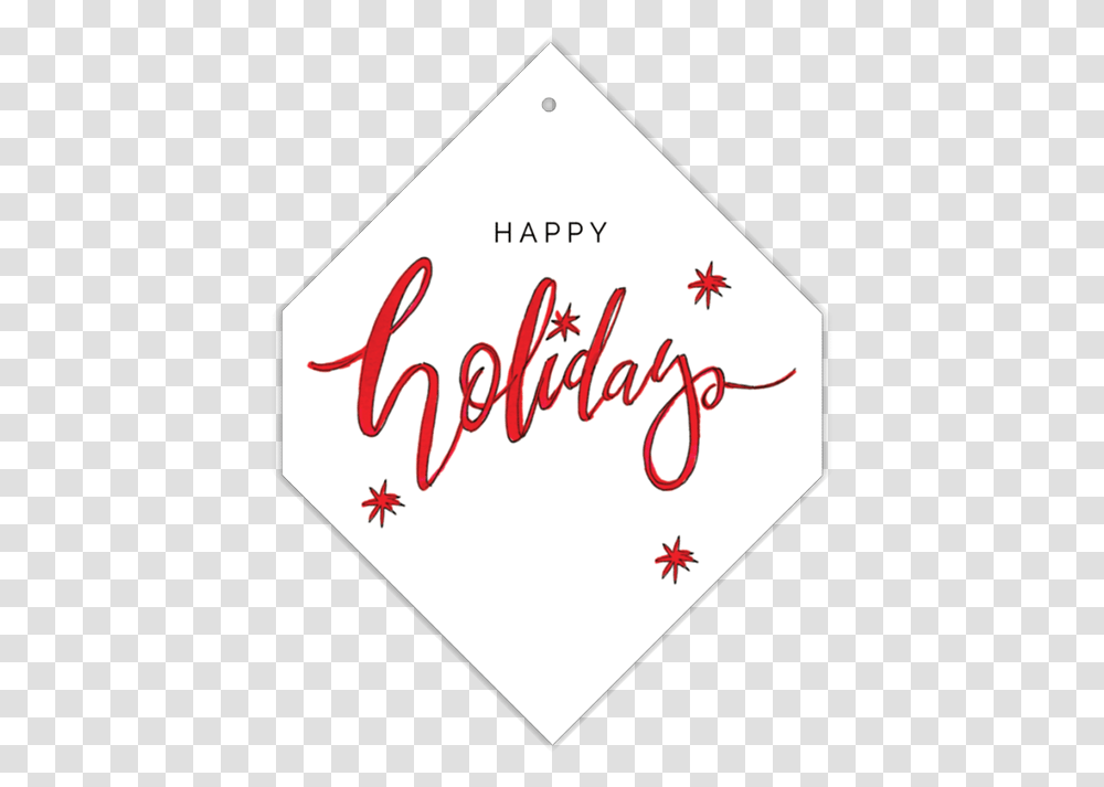 Happy Holidays Die Cut Gift Tag Calligraphy, Text, Triangle, Symbol, Alphabet Transparent Png
