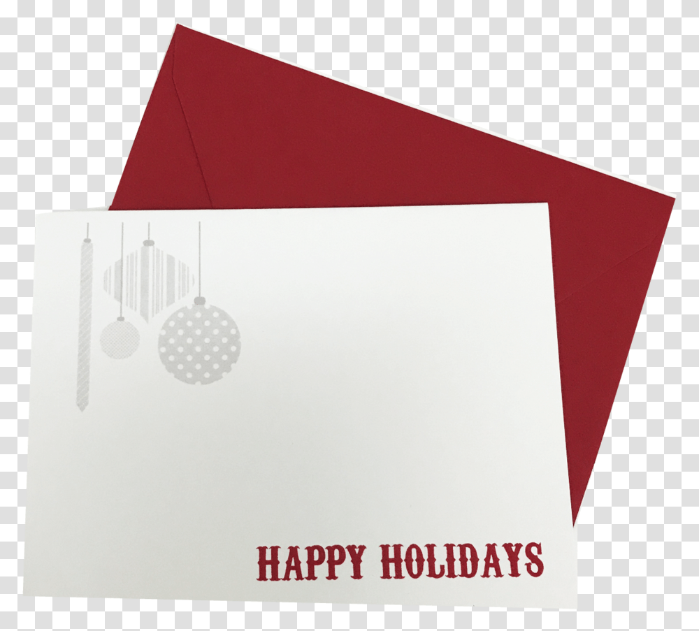 Happy Holidays Ornaments Simple Modern Red Holiday, Envelope, Paper, Mail Transparent Png