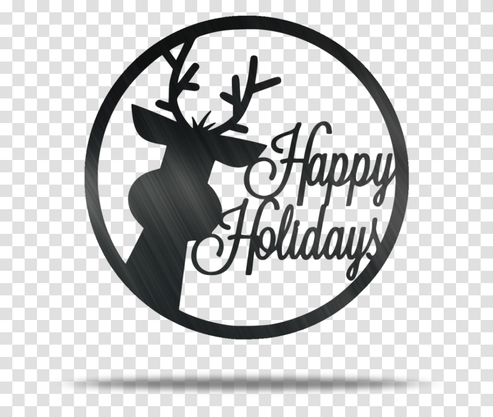 Happy Holidays Reindeer Steel Wall Sign, Pillow, Cushion Transparent Png
