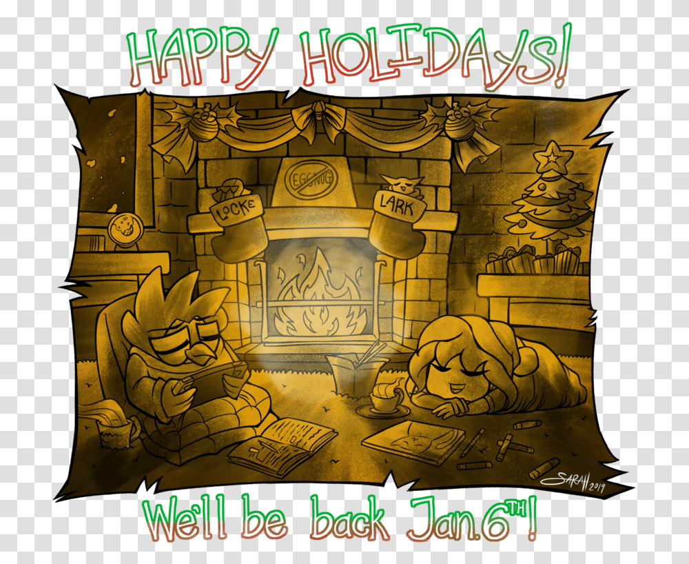 Happy Holidays - Berds & Nerds Comics Updates Mondays Illustration, Poster, Lighting, Text, Crowd Transparent Png