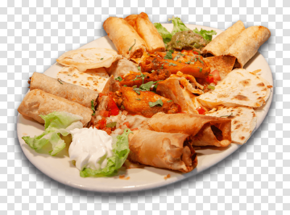 Happy Hour Azul Sampler With Cheese Quesadilla Nacho Wrap Roti, Dish, Meal, Food, Platter Transparent Png