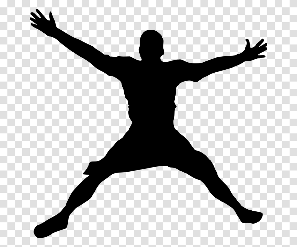 Happy Jump Silhouette Silhouette Of Person Jumping, Gray, World Of Warcraft Transparent Png