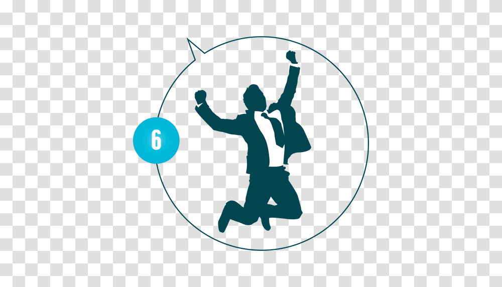 Happy Jumping Businessman Silhouette, Person, People, Sport, Bow Transparent Png