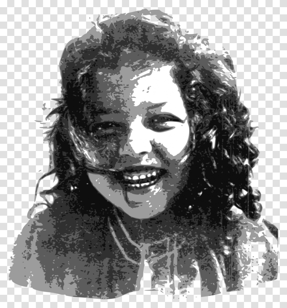 Happy Kid Black And White, Head, Poster, Advertisement, Person Transparent Png