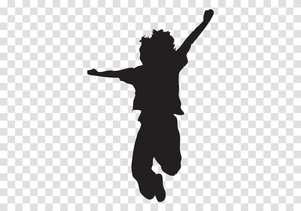 Happy Kid Silhouette Jumping Pose Kids, Person, Human, Stencil, Baby Transparent Png