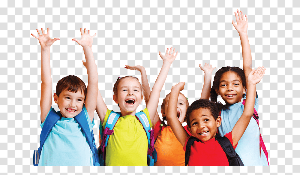 Happy Kids Kids Hands Up, Person, Human, People, Family Transparent Png