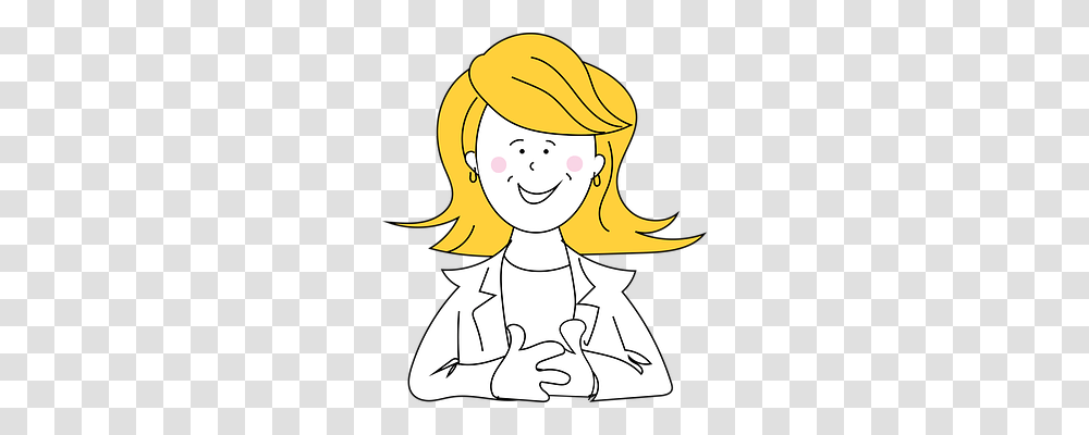 Happy Lady Person, Human, Drawing Transparent Png