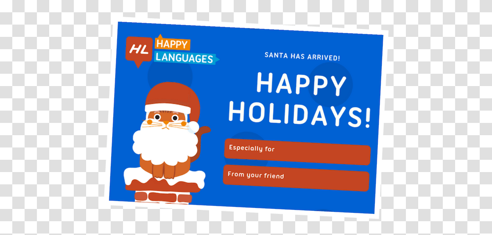 Happy Languages Christmas Voucher Santa Claus, Label, Advertisement, Id Cards Transparent Png