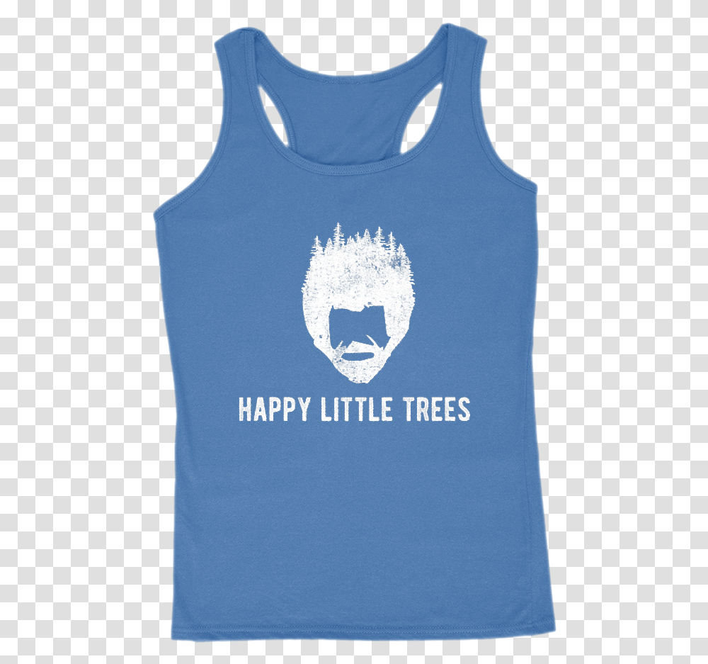 Happy Little Trees Bob Ross Funny Graphic Women's Tank, Apparel, Tank Top, T-Shirt Transparent Png
