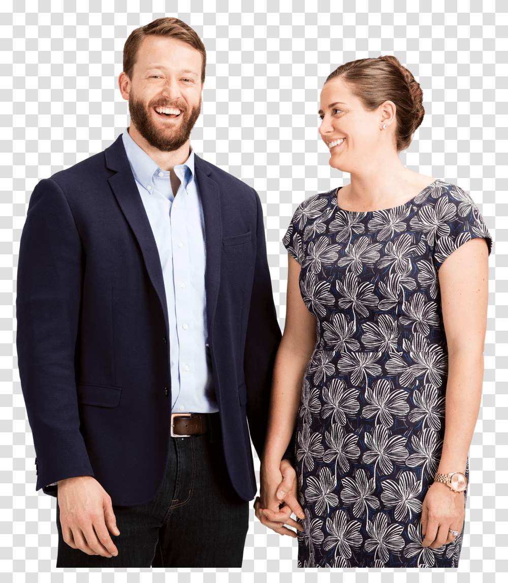 Happy Man And Woman Formal Wear, Person, Fashion, Blazer Transparent Png