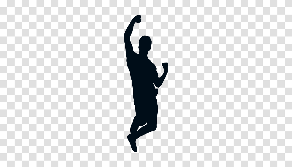 Happy Man Cheering Silhouette, Person, Human, People, Sport Transparent Png