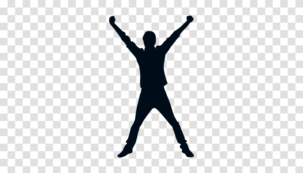 Happy Man Jumping Silhouette Happy Silhouette, Person, Human, Dance Pose, Leisure Activities Transparent Png