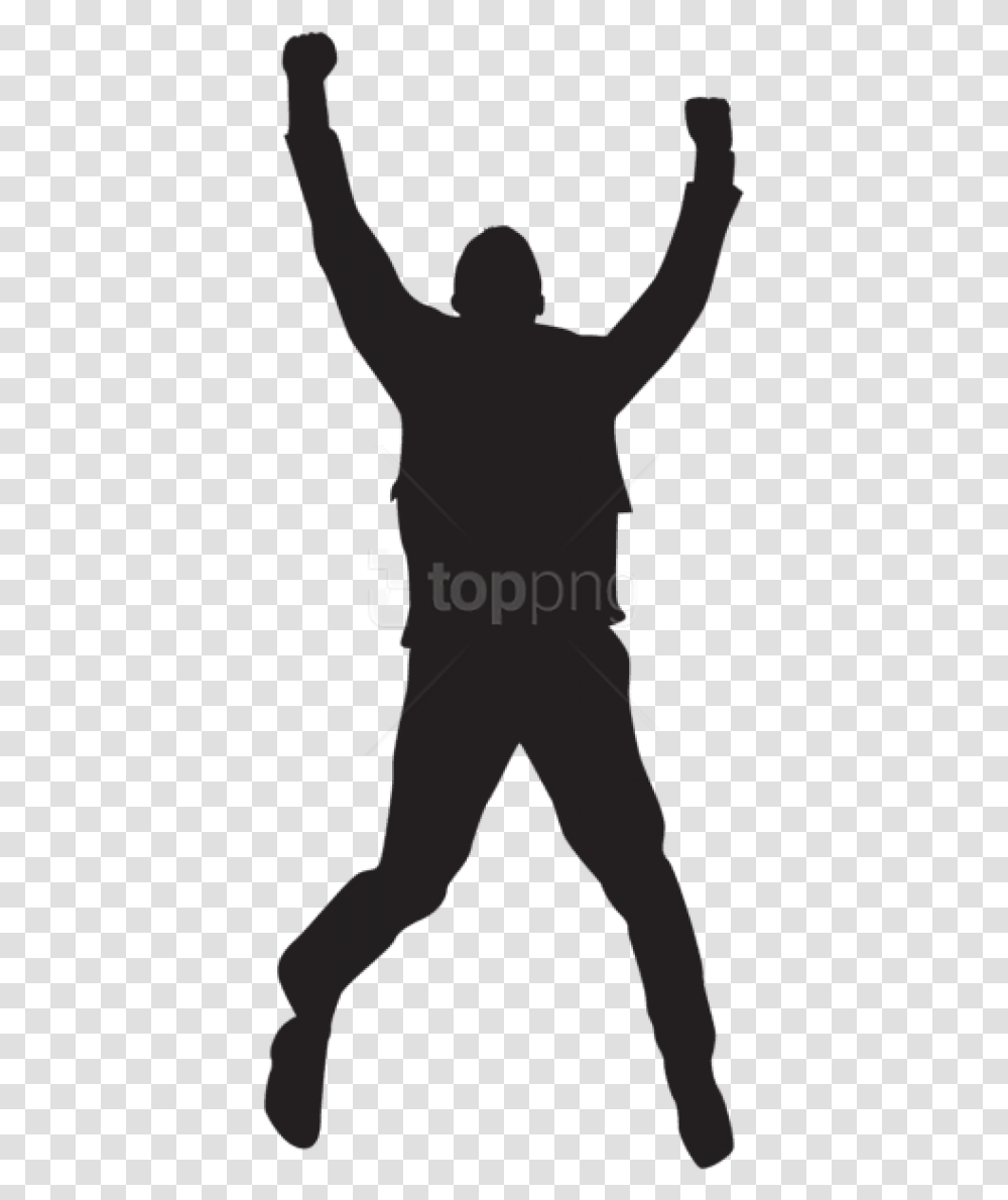 Happy Man Jumping Silhouette, Person, Human, Hand, Ninja Transparent Png