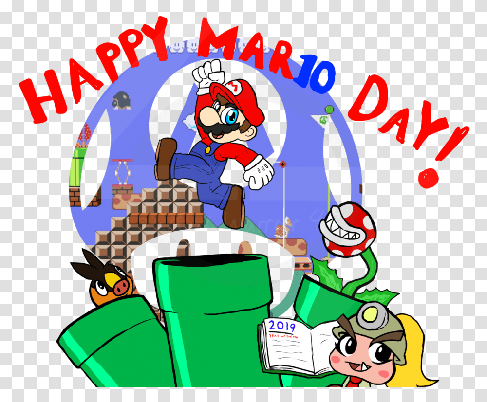 Happy Mar10 Daywith Some Guest Appearances From The Cartoon, Super Mario, Cat, Pet, Mammal Transparent Png