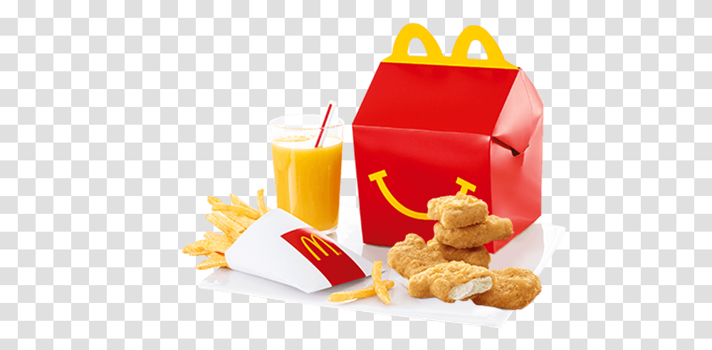 Happy Meal Mcnuggets 6 Pieces Mcdonalds Chicken Nuggets Happy Meal, Fried Chicken, Food, Beverage, Drink Transparent Png
